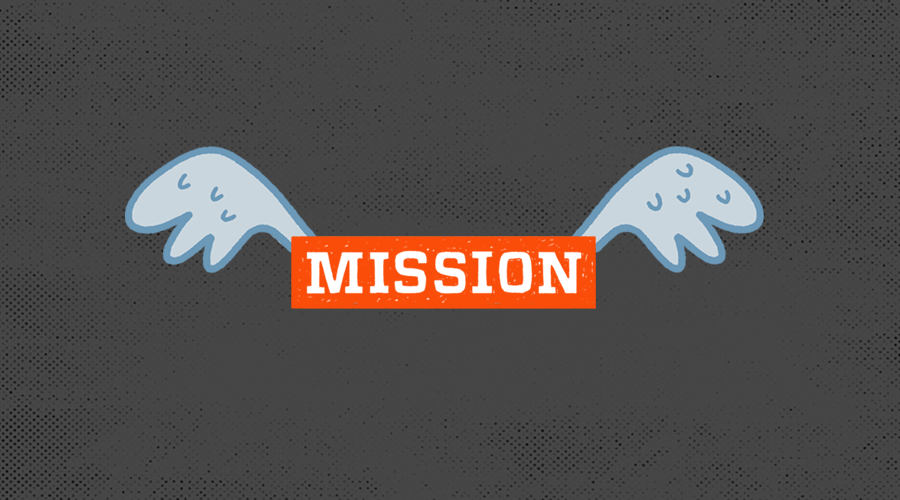 Mission logo with flyings wings