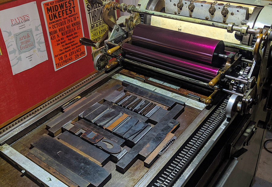 Vandercook letterpress with large wood types