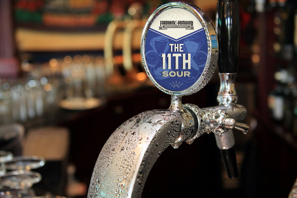 close up of the 11th sour labeled tap in a bar