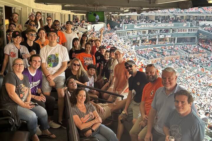 Mission folks enjoying the game from the MASN skybox