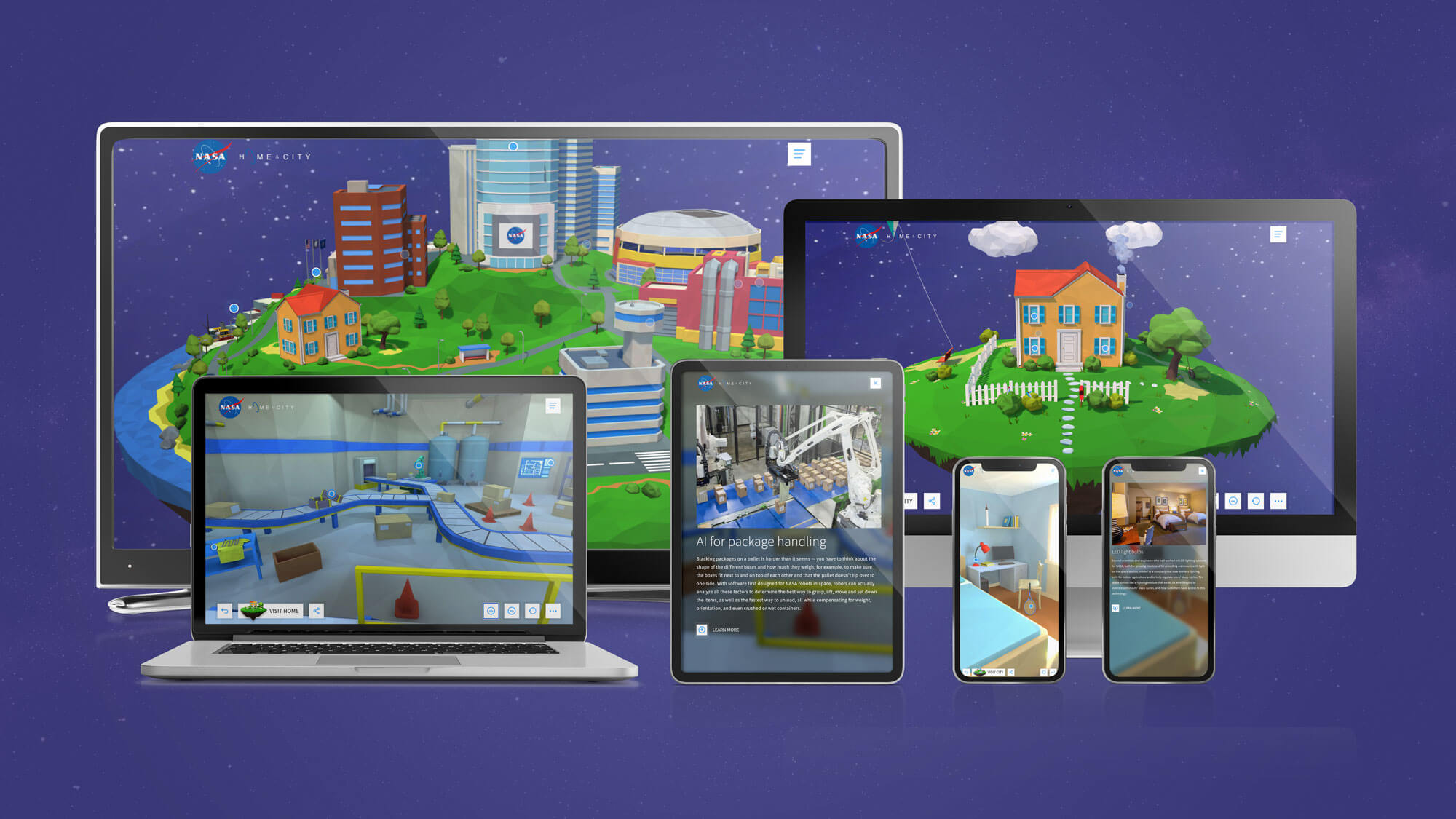 responsive layouts of nasa home and city