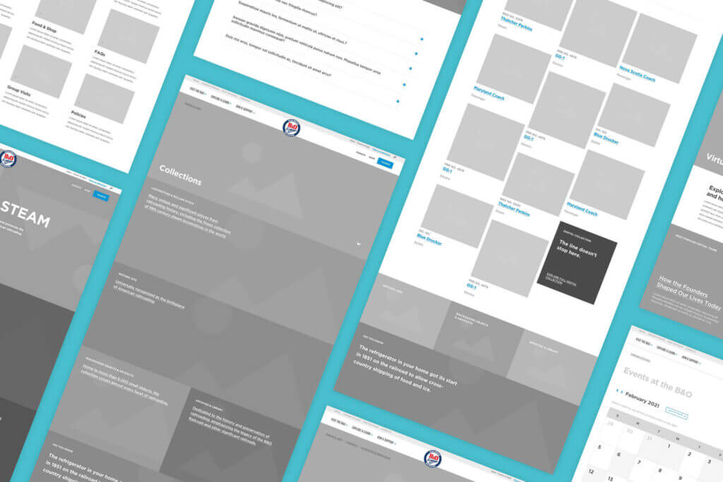 A look at the website development wireframing phase.
